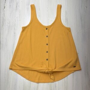 Hollister Waffle Yellow Button-Front Tank Sz S